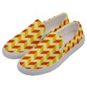 Modern Retro Chevron Patchwork Pattern Men s Canvas Slip Ons View2