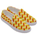 Modern Retro Chevron Patchwork Pattern Men s Canvas Slip Ons View3