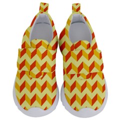 Modern Retro Chevron Patchwork Pattern Kids  Velcro No Lace Shoes by GardenOfOphir