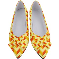 Modern Retro Chevron Patchwork Pattern Women s Bow Heels by GardenOfOphir