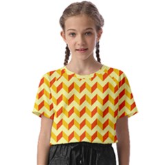 Modern Retro Chevron Patchwork Pattern Kids  Basic Tee by GardenOfOphir