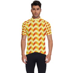 Modern Retro Chevron Patchwork Pattern Men s Short Sleeve Cycling Jersey