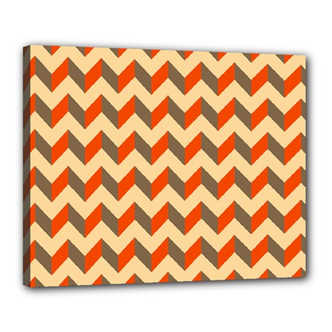 Modern Retro Chevron Patchwork Pattern Canvas 20  X 16  (stretched) by GardenOfOphir