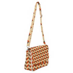 Modern Retro Chevron Patchwork Pattern Shoulder Bag With Back Zipper by GardenOfOphir