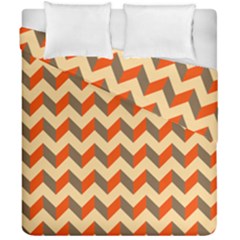 Modern Retro Chevron Patchwork Pattern Duvet Cover Double Side (california King Size) by GardenOfOphir