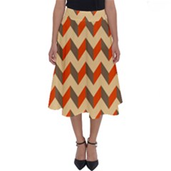 Modern Retro Chevron Patchwork Pattern Perfect Length Midi Skirt by GardenOfOphir