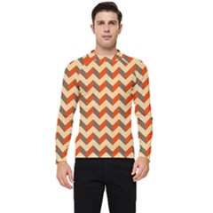 Modern Retro Chevron Patchwork Pattern Men s Long Sleeve Rash Guard by GardenOfOphir