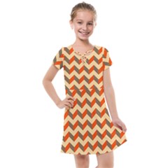 Modern Retro Chevron Patchwork Pattern Kids  Cross Web Dress by GardenOfOphir