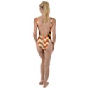 Modern Retro Chevron Patchwork Pattern High Leg Strappy Swimsuit View2