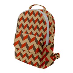 Modern Retro Chevron Patchwork Pattern Flap Pocket Backpack (large) by GardenOfOphir