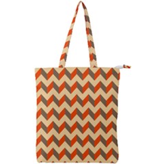 Modern Retro Chevron Patchwork Pattern Double Zip Up Tote Bag by GardenOfOphir