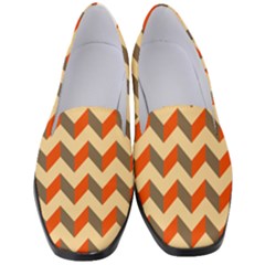 Modern Retro Chevron Patchwork Pattern Women s Classic Loafer Heels by GardenOfOphir