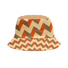 Modern Retro Chevron Patchwork Pattern Inside Out Bucket Hat by GardenOfOphir