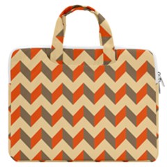 Modern Retro Chevron Patchwork Pattern Macbook Pro 13  Double Pocket Laptop Bag by GardenOfOphir