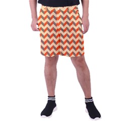 Modern Retro Chevron Patchwork Pattern Men s Pocket Shorts by GardenOfOphir