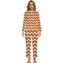 Modern Retro Chevron Patchwork Pattern Womens  Long Sleeve Lightweight Pajamas Set View1