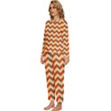 Modern Retro Chevron Patchwork Pattern Womens  Long Sleeve Lightweight Pajamas Set View2