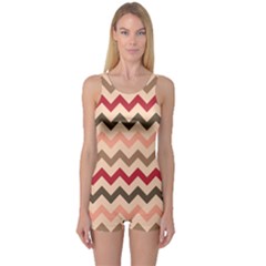 Chevron Pattern Gifts One Piece Boyleg Swimsuit