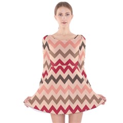 Chevron Pattern Gifts Long Sleeve Velvet Skater Dress