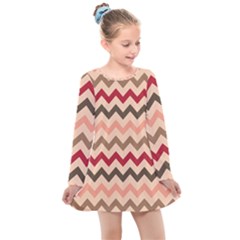 Chevron Pattern Gifts Kids  Long Sleeve Dress