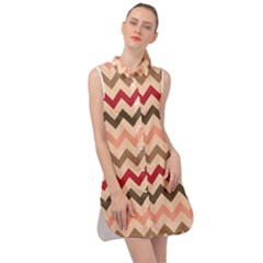 Chevron Pattern Gifts Sleeveless Shirt Dress