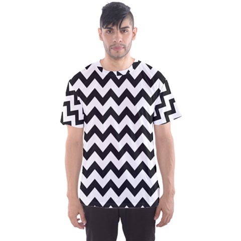 Black And White Chevron Men s Sport Mesh Tee by GardenOfOphir