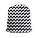 Black And White Chevron Drawstring Pouch (2XL) View1