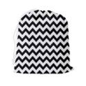 Black And White Chevron Drawstring Pouch (2XL) View2