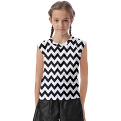 Black And White Chevron Kids  Raglan Cap Sleeve Tee by GardenOfOphir