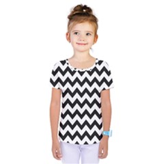 Black And White Chevron Kids  One Piece Tee