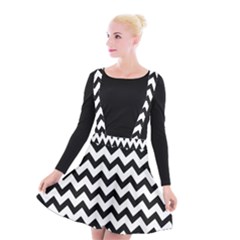 Black And White Chevron Suspender Skater Skirt by GardenOfOphir