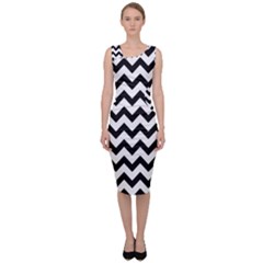 Black And White Chevron Sleeveless Pencil Dress by GardenOfOphir