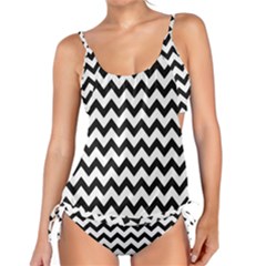 Black And White Chevron Tankini Set by GardenOfOphir