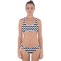 Black And White Chevron Cross Back Hipster Bikini Set by GardenOfOphir