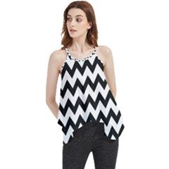 Black And White Chevron Flowy Camisole Tank Top by GardenOfOphir