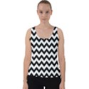 Black And White Chevron Velvet Tank Top View1