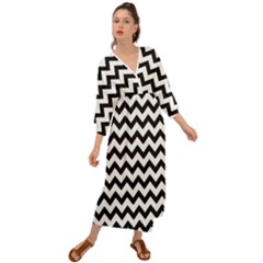 Black And White Chevron Grecian Style  Maxi Dress by GardenOfOphir