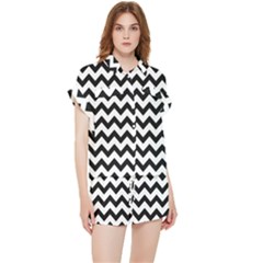 Black And White Chevron Chiffon Lounge Set