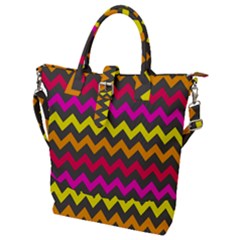 Chevron Pattern Gifts Buckle Top Tote Bag by GardenOfOphir