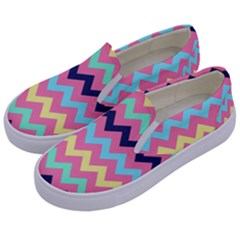 Chevron Pattern Gifts Kids  Canvas Slip Ons by GardenOfOphir