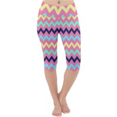 Chevron Pattern Gifts Lightweight Velour Cropped Yoga Leggings by GardenOfOphir