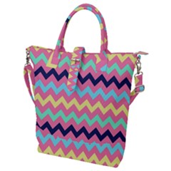 Chevron Pattern Gifts Buckle Top Tote Bag by GardenOfOphir