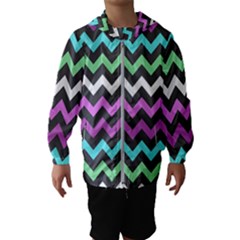 Chevron Pattern Gifts Kids  Hooded Windbreaker by GardenOfOphir