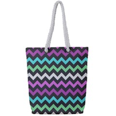 Chevron Pattern Gifts Full Print Rope Handle Tote (small) by GardenOfOphir