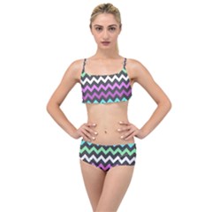 Chevron Pattern Gifts Layered Top Bikini Set by GardenOfOphir