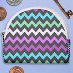 Chevron Pattern Gifts Horseshoe Style Canvas Pouch by GardenOfOphir