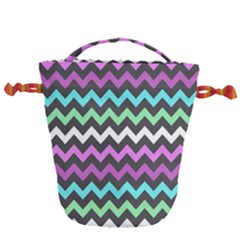 Chevron Pattern Gifts Drawstring Bucket Bag by GardenOfOphir