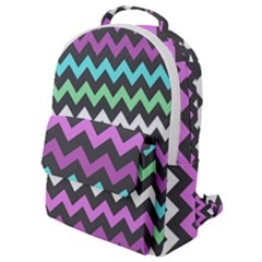 Chevron Pattern Gifts Flap Pocket Backpack (small) by GardenOfOphir