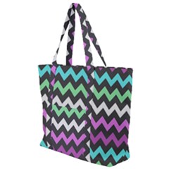 Chevron Pattern Gifts Zip Up Canvas Bag by GardenOfOphir