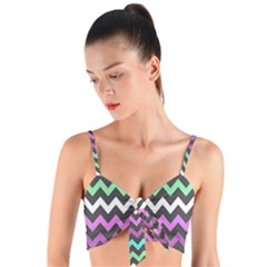 Chevron Pattern Gifts Woven Tie Front Bralet by GardenOfOphir